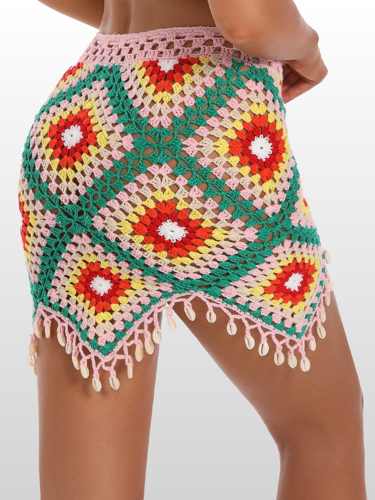 Boho Crochet Beach Set – Bikini Top &amp; Skirt