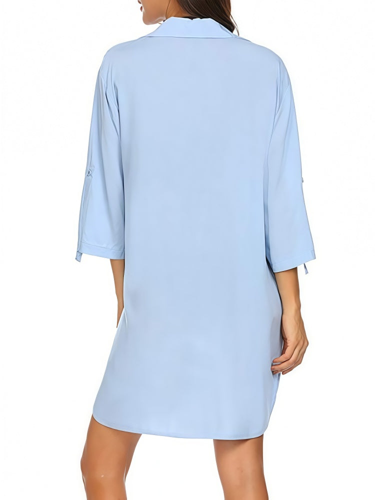 Spring/Summer Solid Color Loose-fitting Shirt Versatile Chiffon Blouse