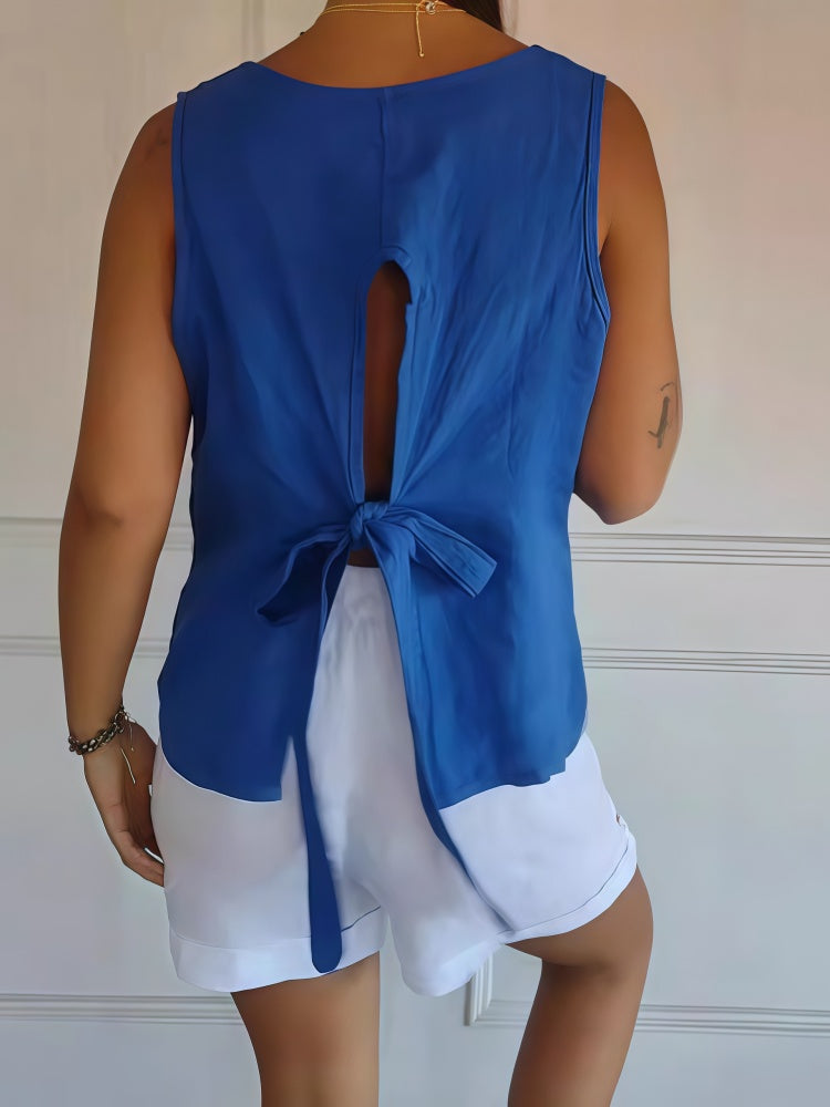 V-neck sleeveless top