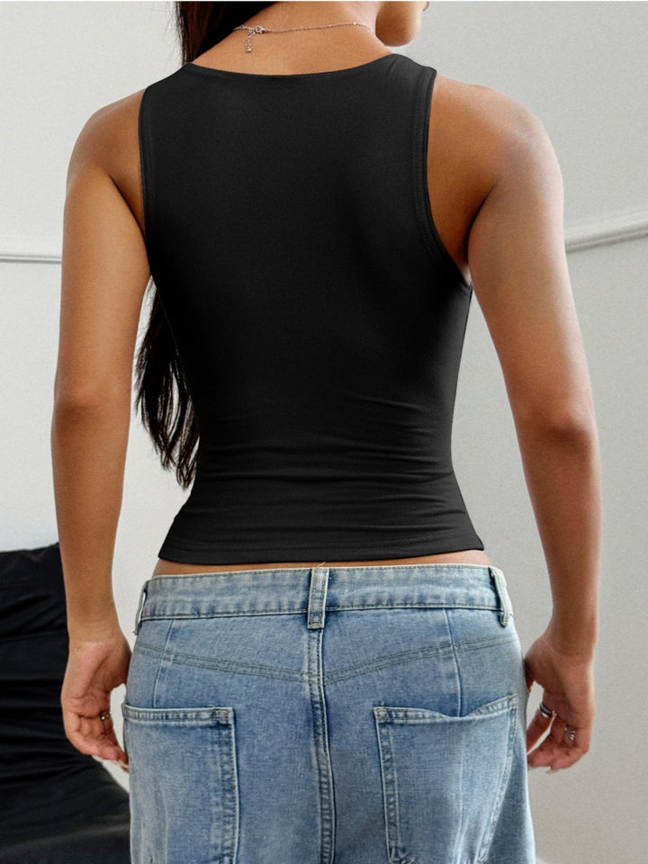 Fitted Square Neck Tank Top