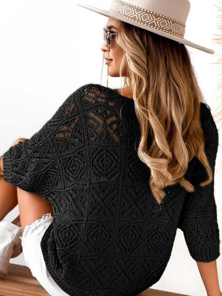 3/4 Sleeve Loose Fit Cover-Up
