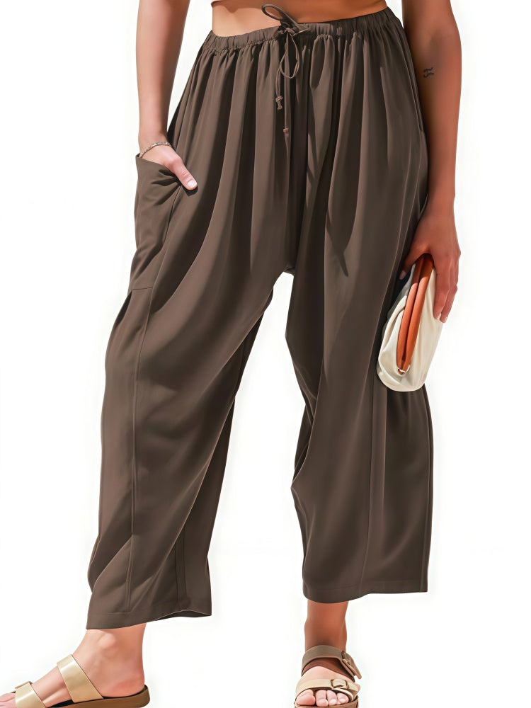 Casual Linen Blend Wide Leg Pants