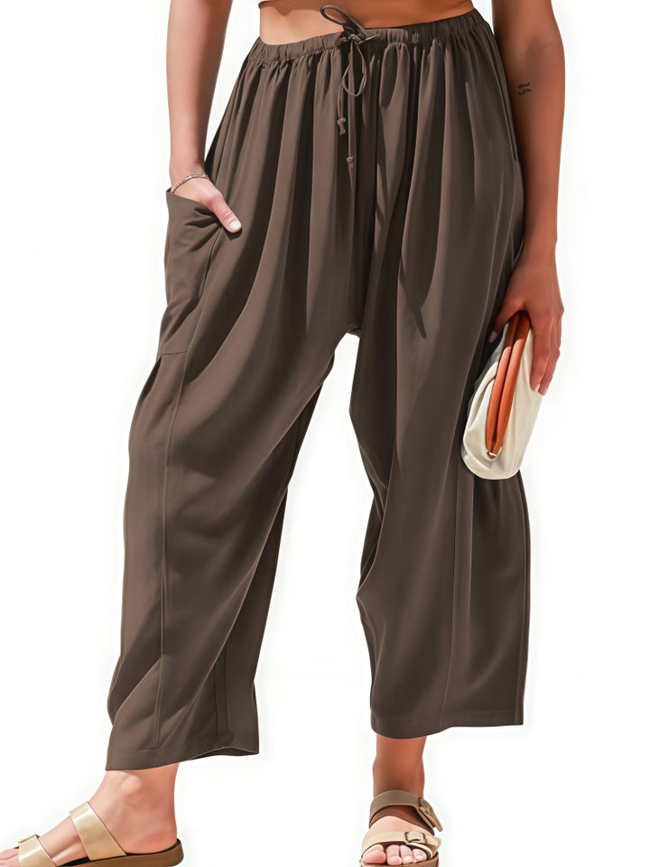 Casual Linen Blend Wide Leg Pants