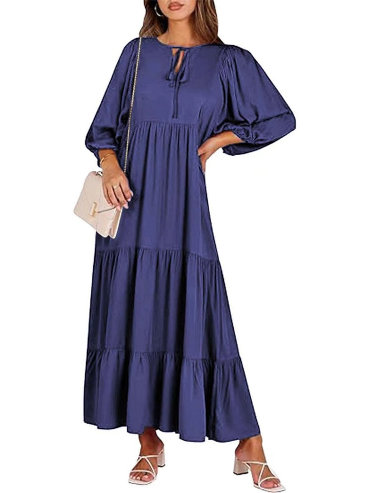 Puff Sleeve Tiered Maxi Dress