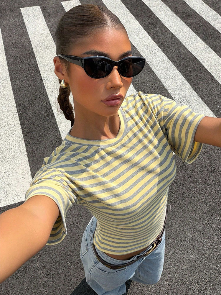 Striped Waist Fit Tee