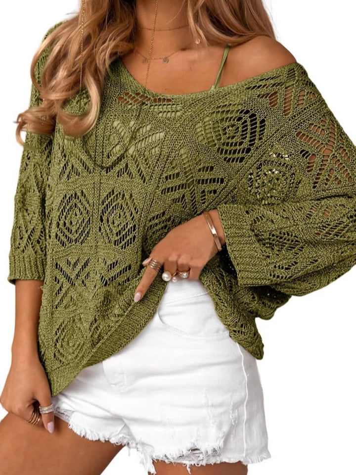 3/4 Sleeve Loose Fit Cover-Up