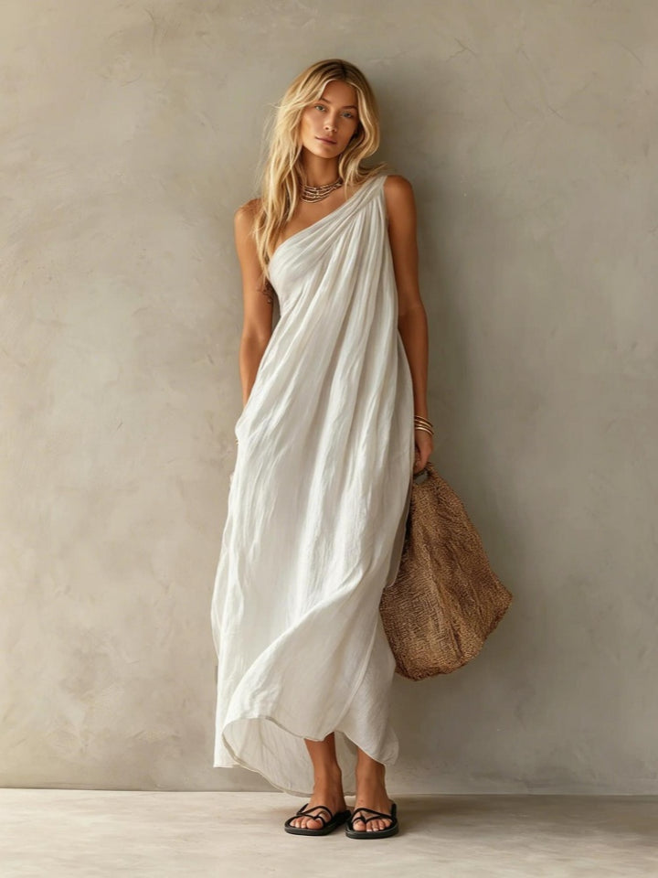 Asymmetrical One-Shoulder Maxi Dress