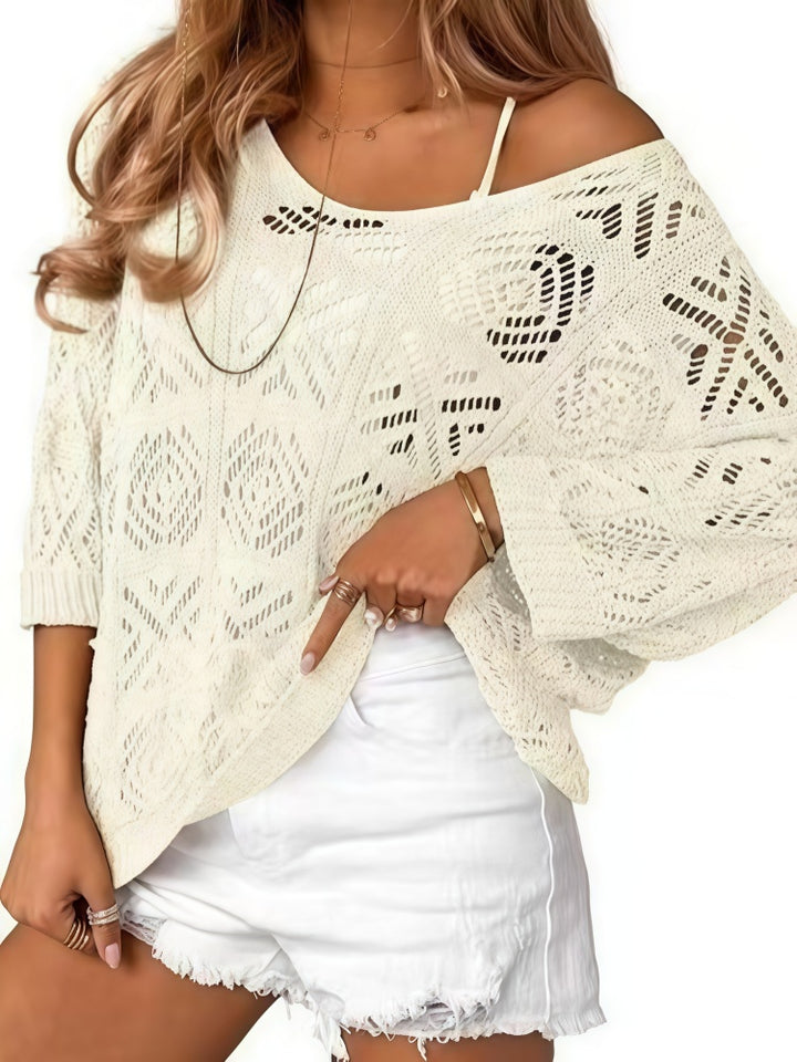 3/4 Sleeve Loose Fit Cover-Up