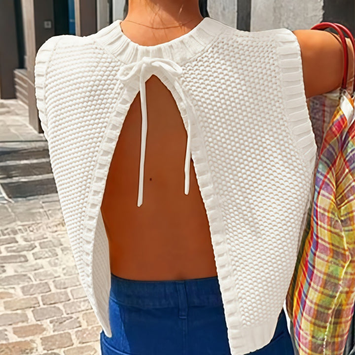 Open Back Knit Tank Top