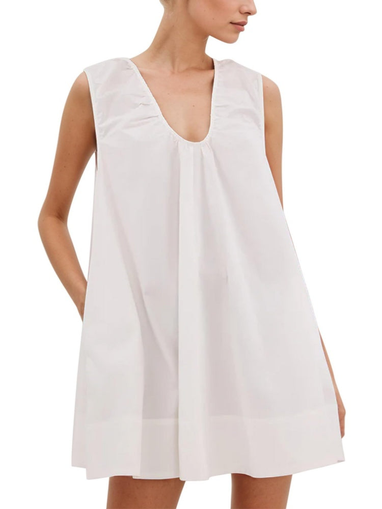 Casual V-Neck Swing Dress
