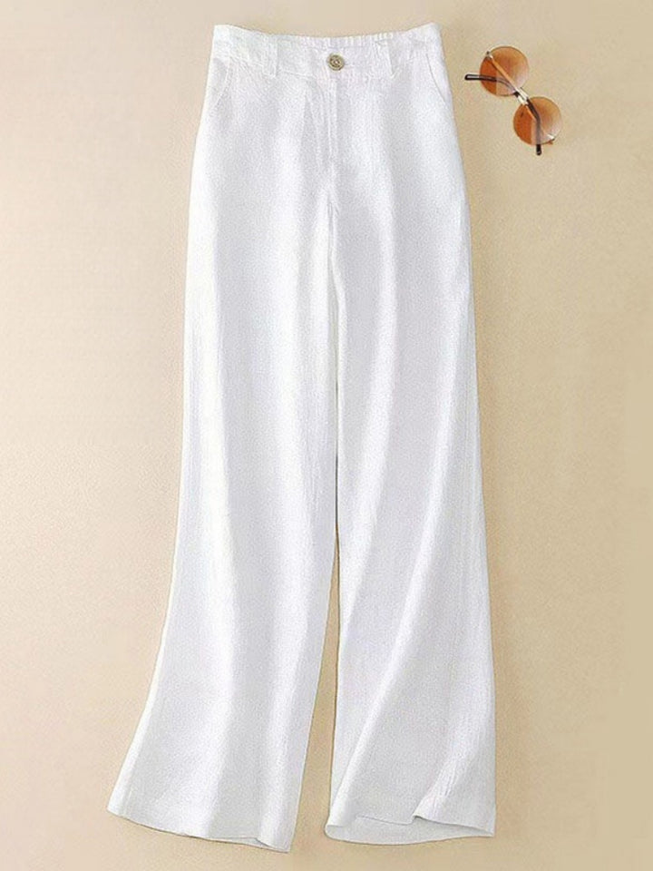 High Waisted Wide Leg Linen Pants