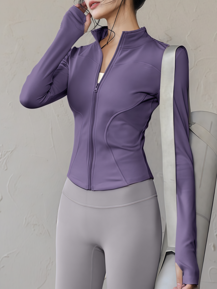 Fitted Zip-Up Athletic Jacket