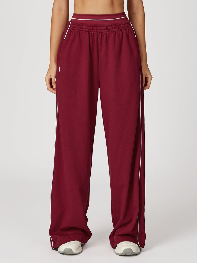 High Waist Striped Wide Leg Sweatpants