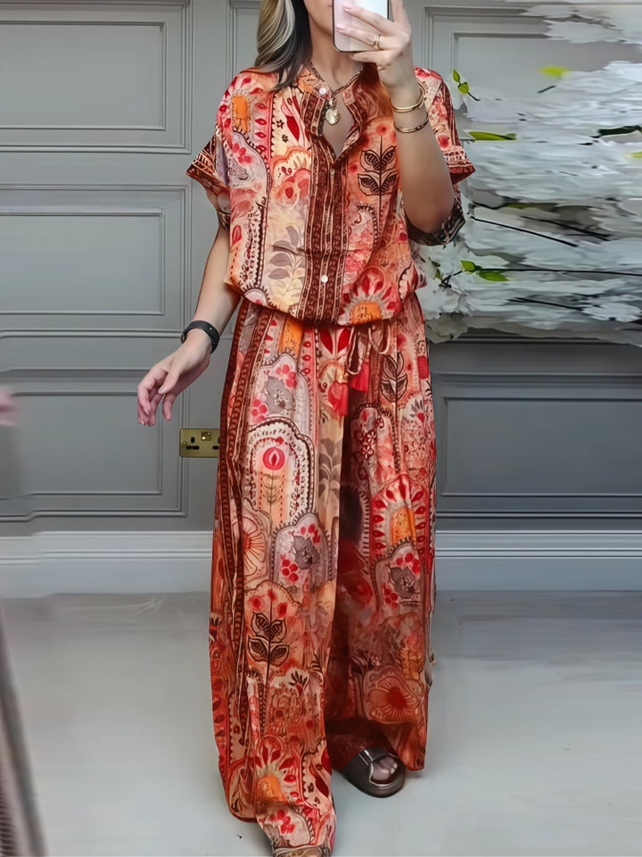 Bohemian Floral Print Two-Piece Set