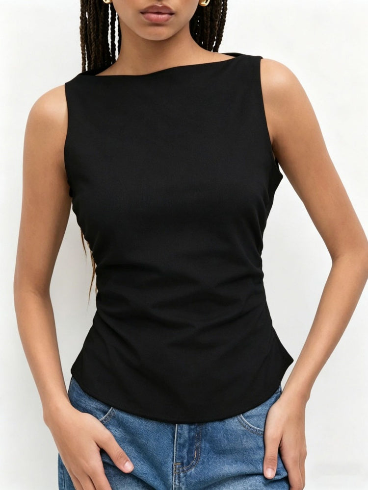 Form-Fitting Bow Back Tank Top
