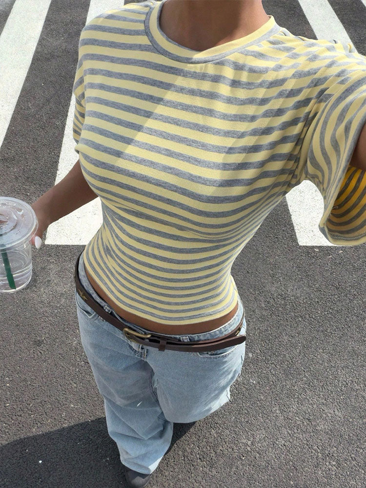 Striped Waist Fit Tee