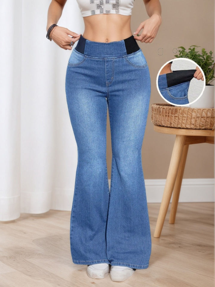 Stretchy Bootcut Denim Pants