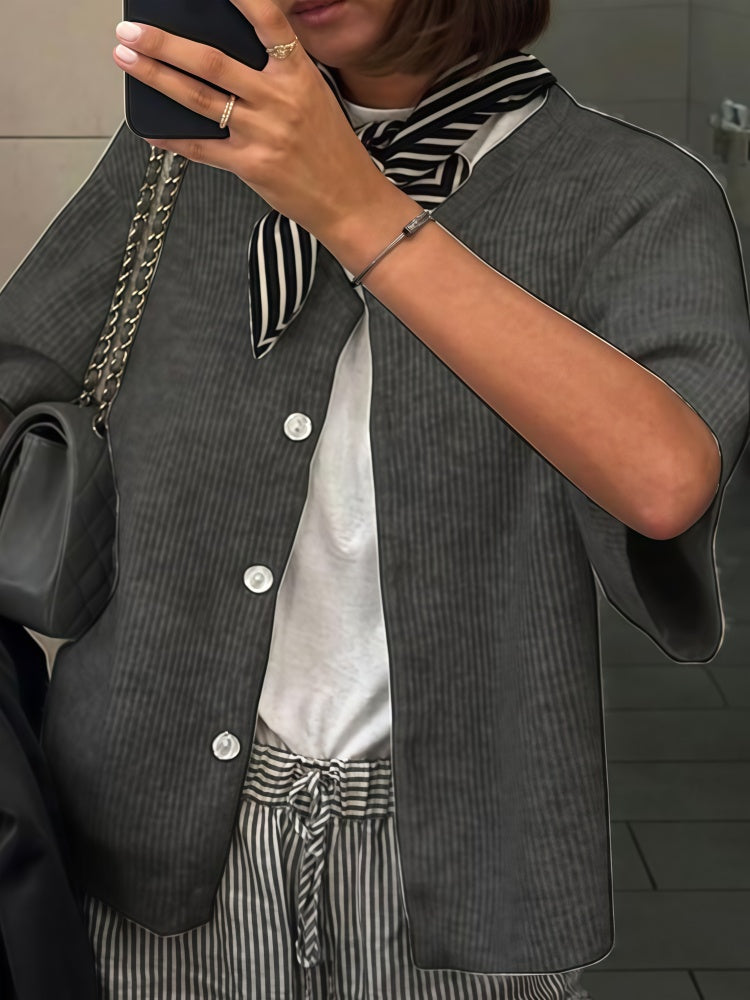 Short Sleeve Knit Cardigan