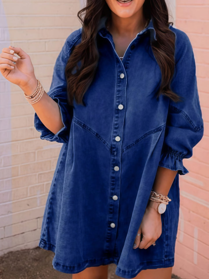 Washed Denim Shirt Dress