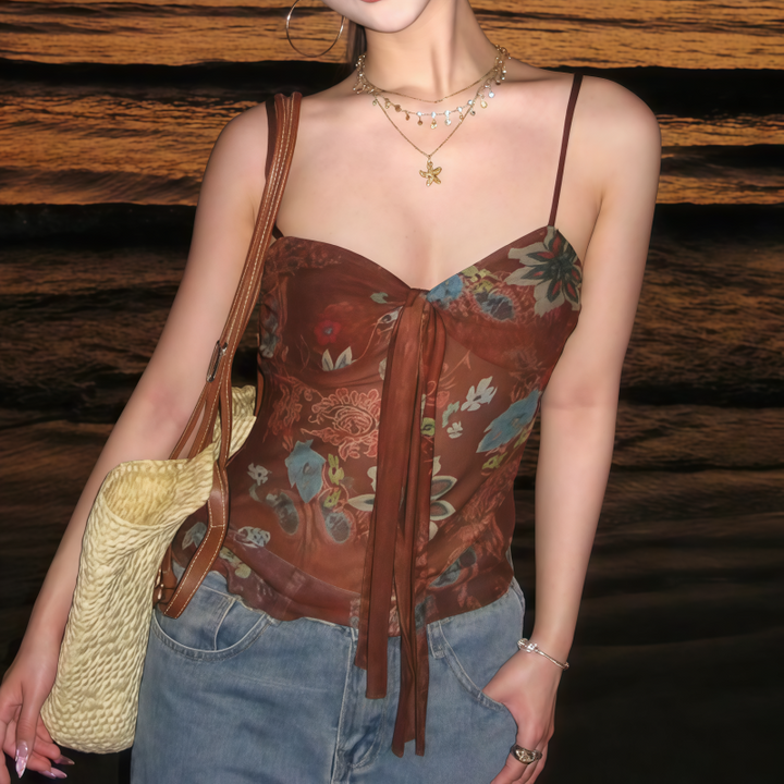 Vintage Floral Sheer Camisole