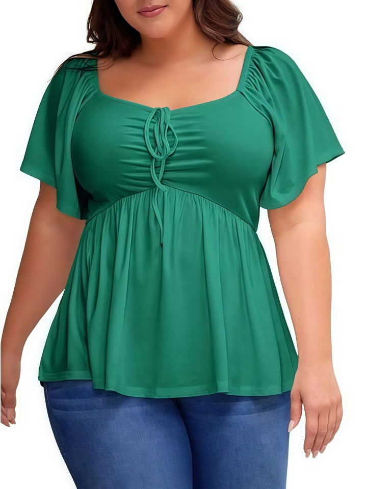 Summer Plus Size Raglan Sleeve Slim Waist T-Shirt