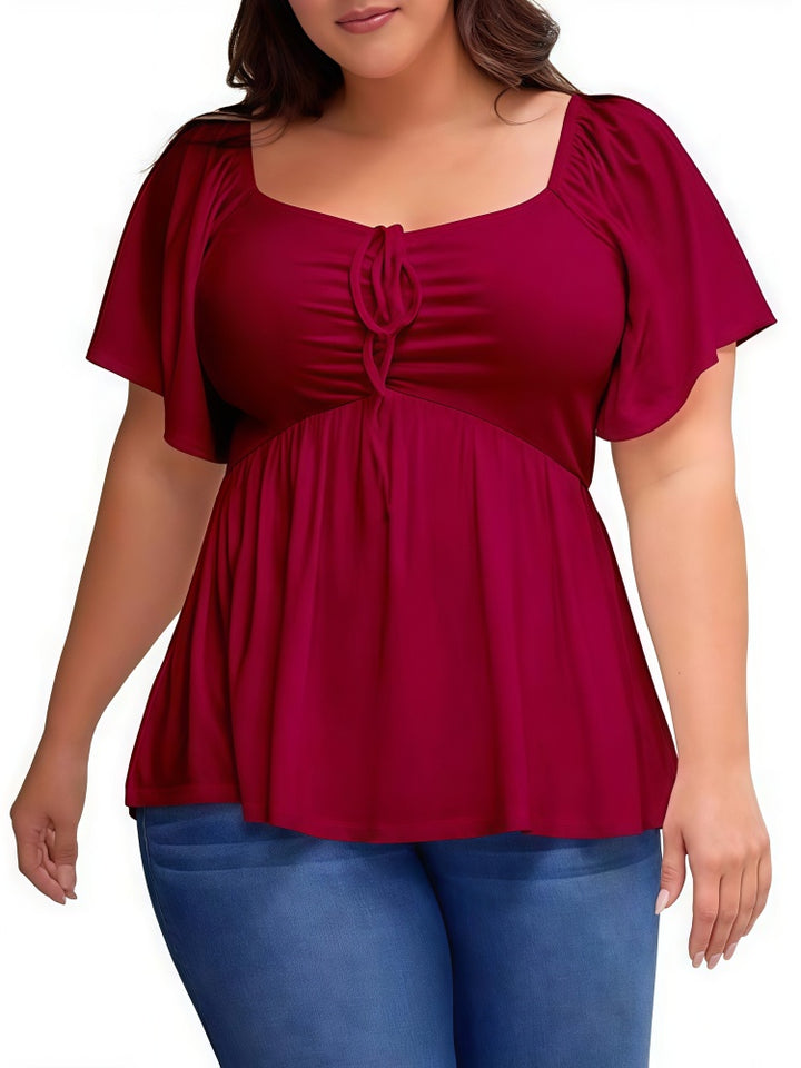 Summer Plus Size Raglan Sleeve Slim Waist T-Shirt