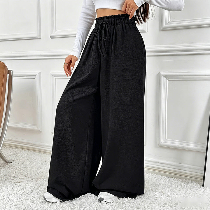 Leopard print loose-fitting wide-leg pants