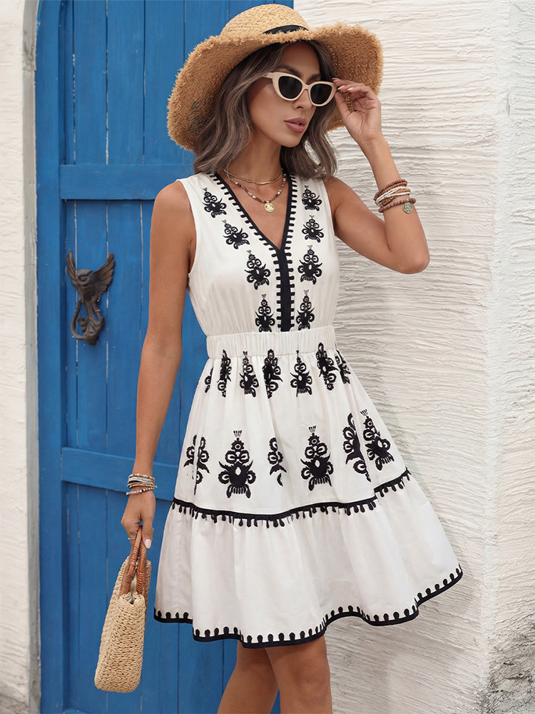 Resort-style beach dress summer vest dress