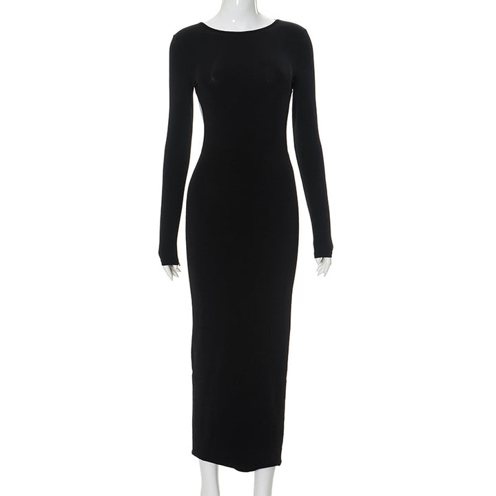 Long Sleeve Backless Maxi Dress