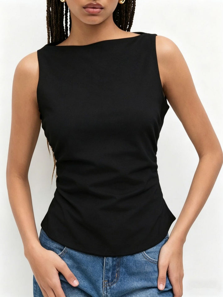 Form-Fitting Bow Back Tank Top