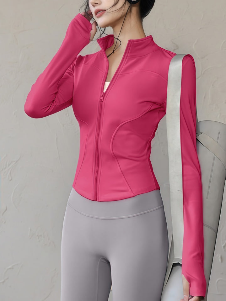 Fitted Zip-Up Athletic Jacket