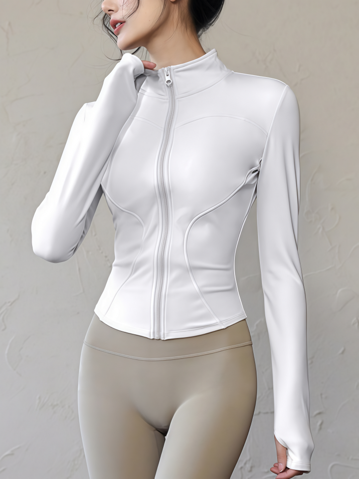 Fitted Zip-Up Athletic Jacket