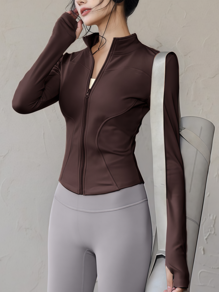 Fitted Zip-Up Athletic Jacket