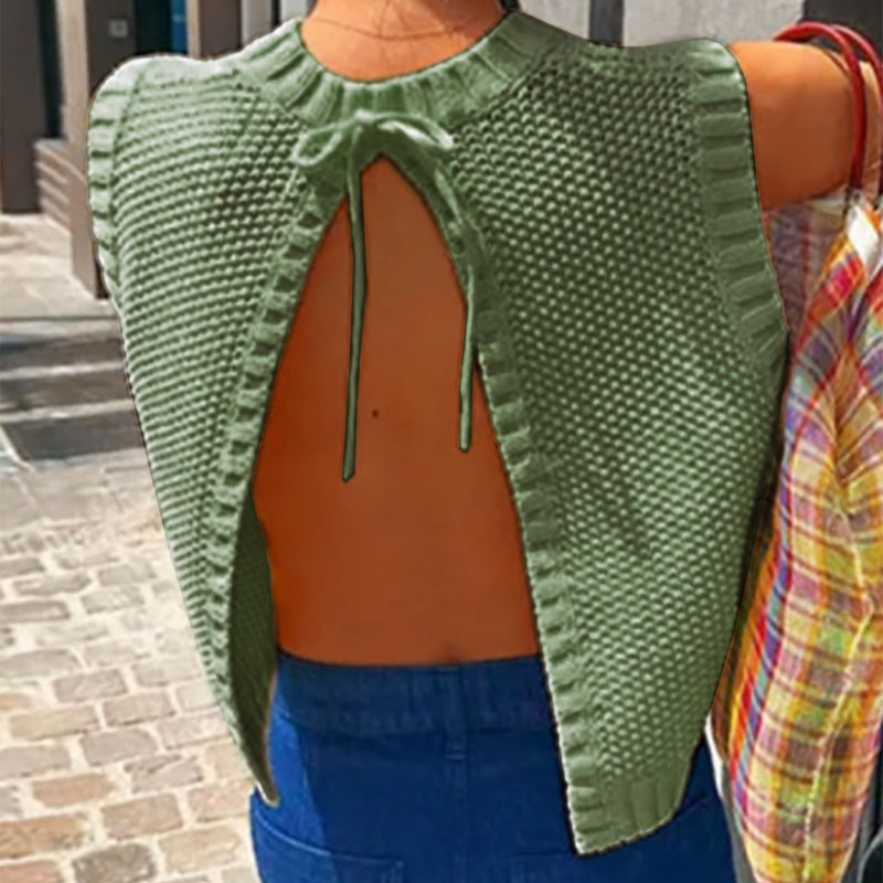 Open Back Knit Tank Top