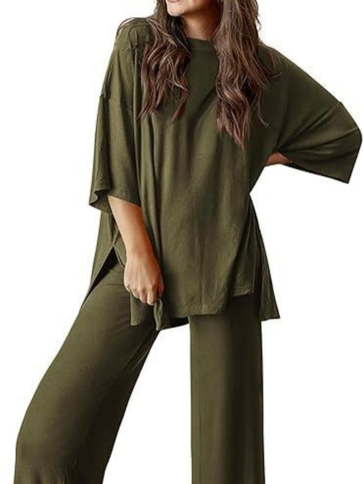 Oversized Split-Side Loungewear Set