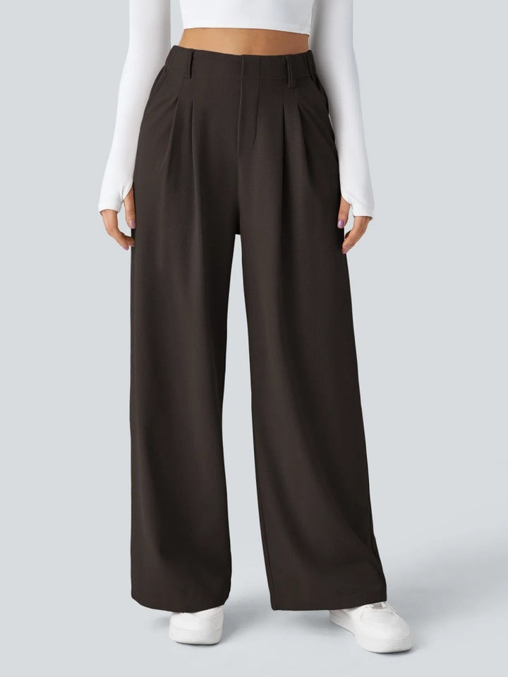 High Waisted Pleated Wide Leg Pants