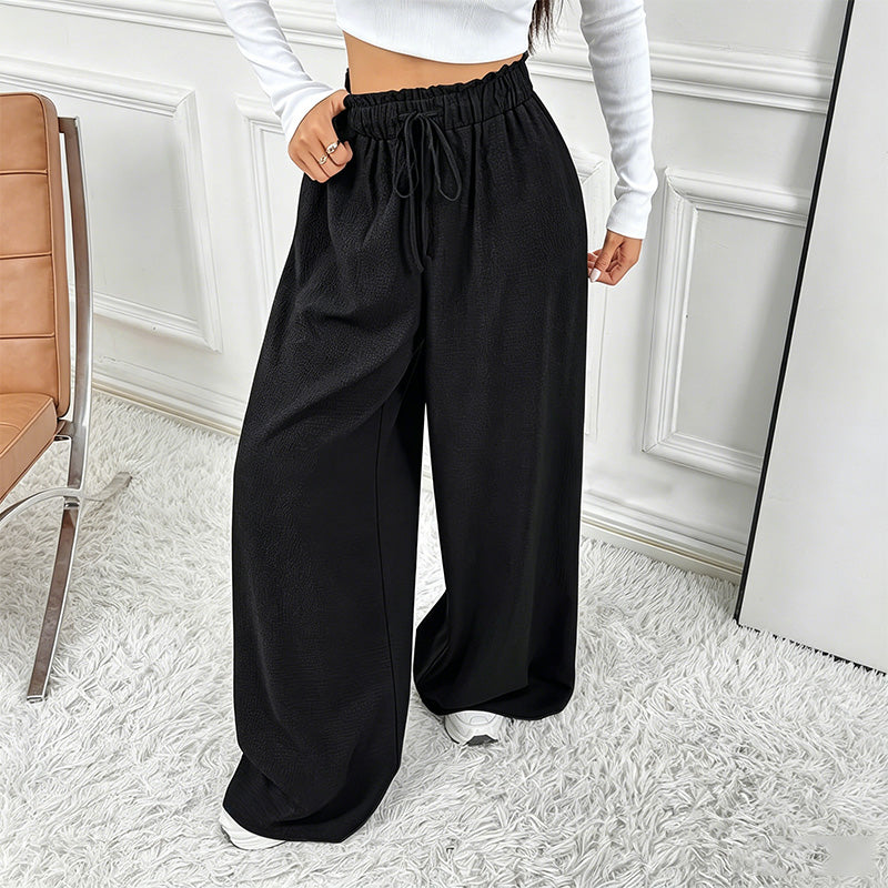 Leopard print loose-fitting wide-leg pants