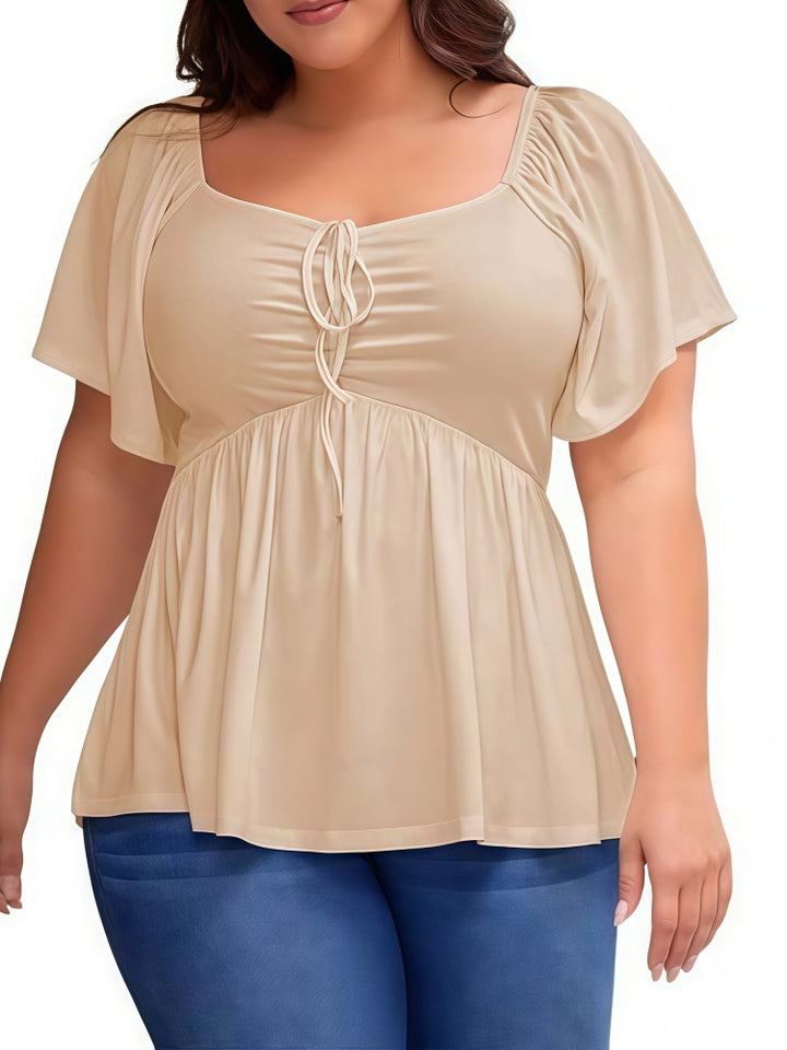 Summer Plus Size Raglan Sleeve Slim Waist T-Shirt