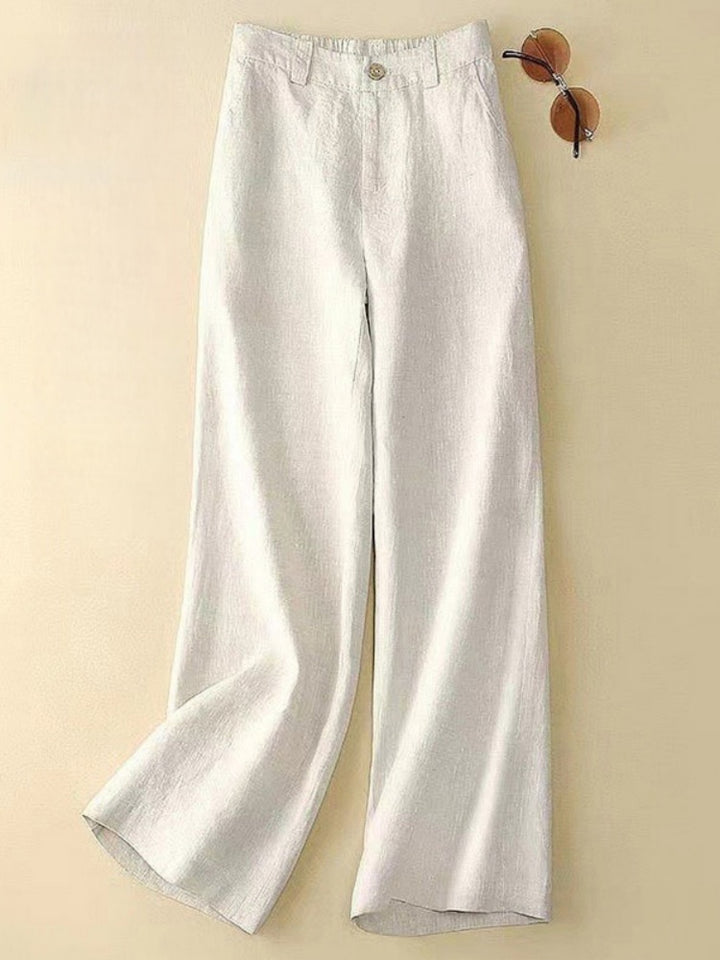 High Waisted Wide Leg Linen Pants