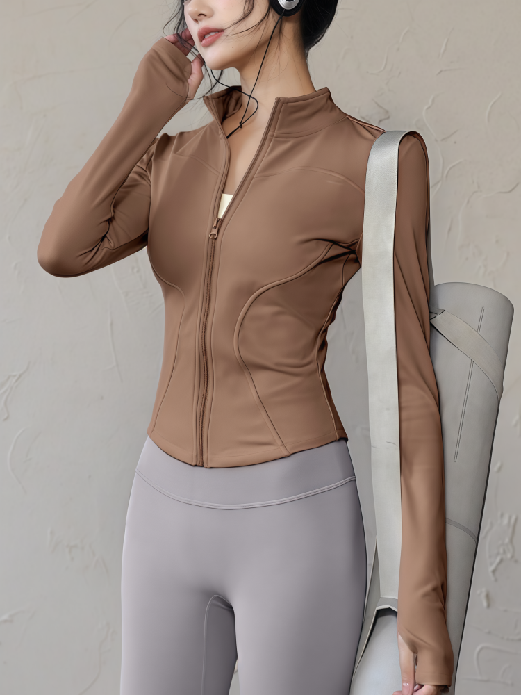 Fitted Zip-Up Athletic Jacket