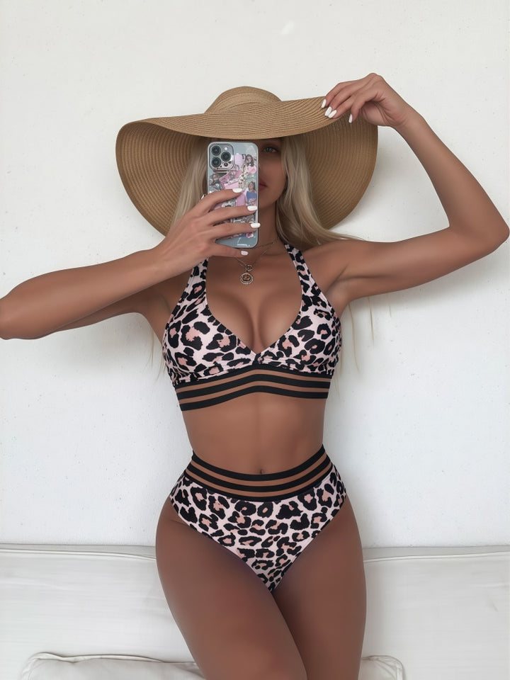Leopard High-Waisted Bikini Set