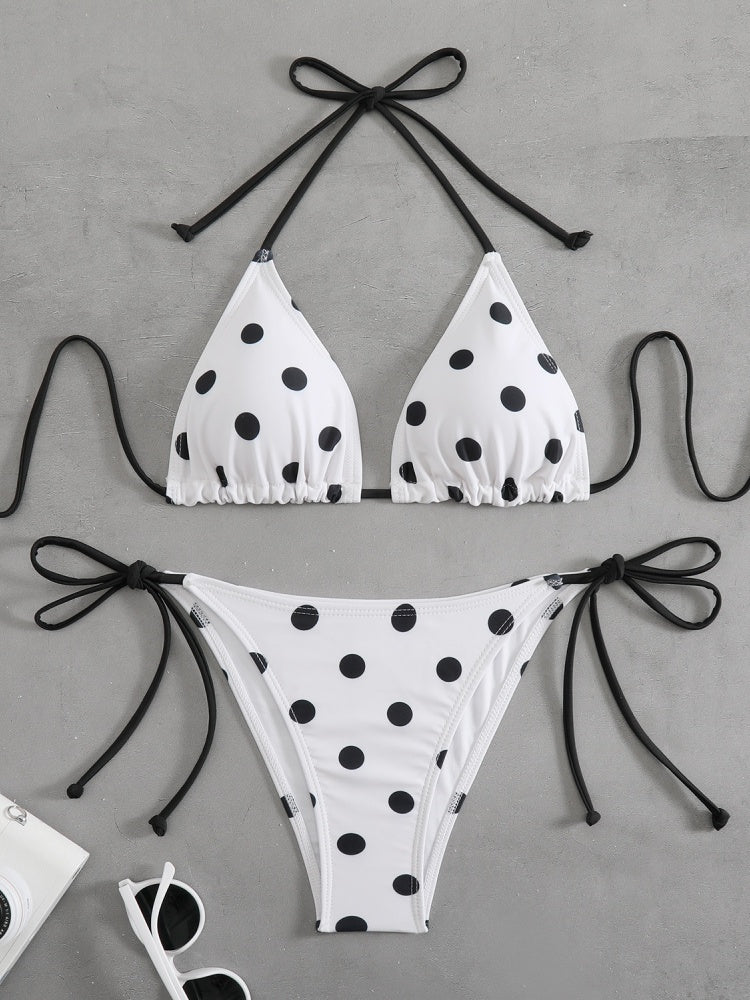 Zebra Triangle Tie-Side Bikini Set