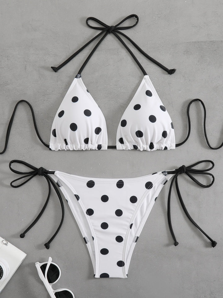 Zebra Triangle Tie-Side Bikini Set