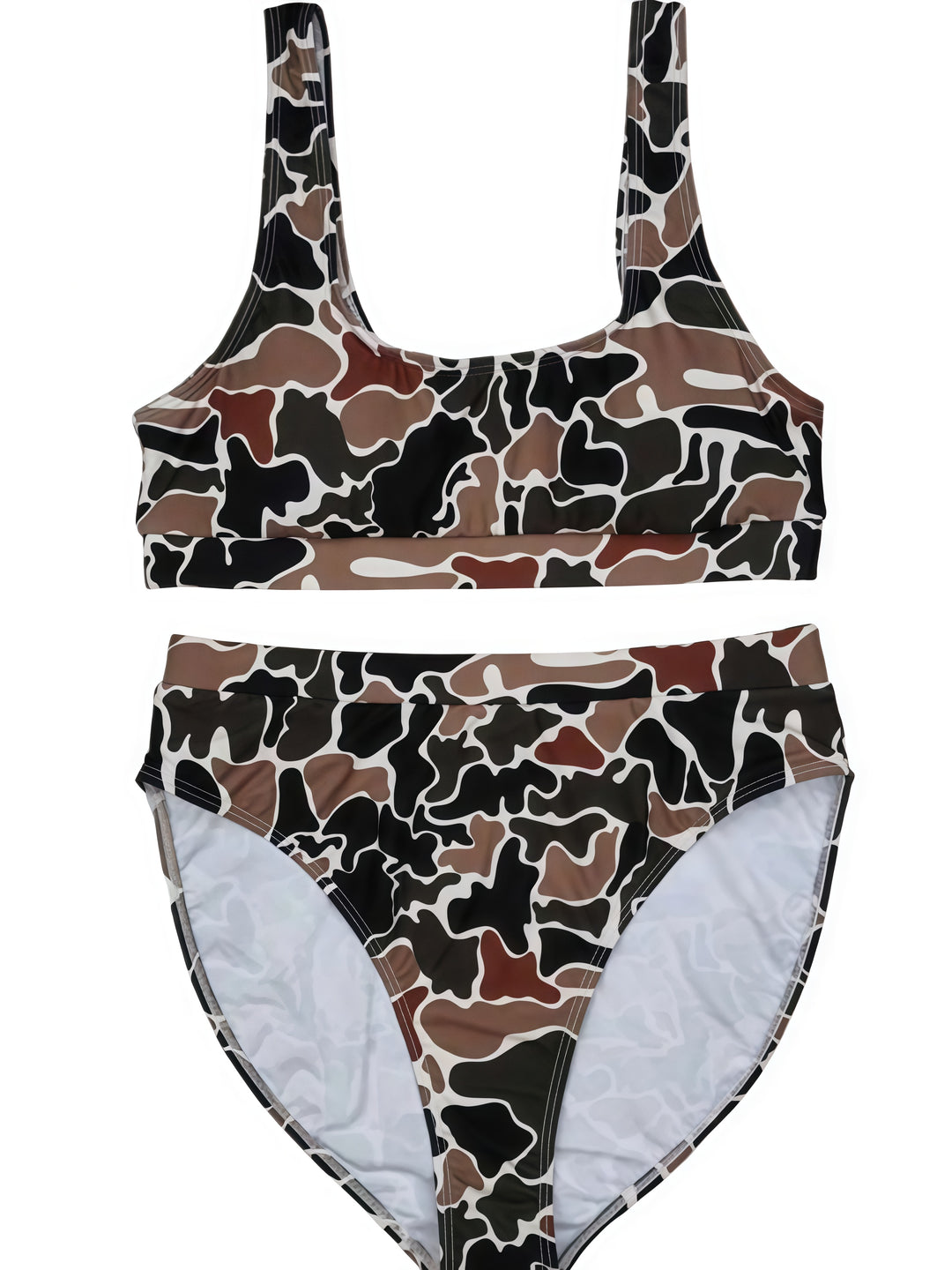 Camo High-Waisted Bikini Set