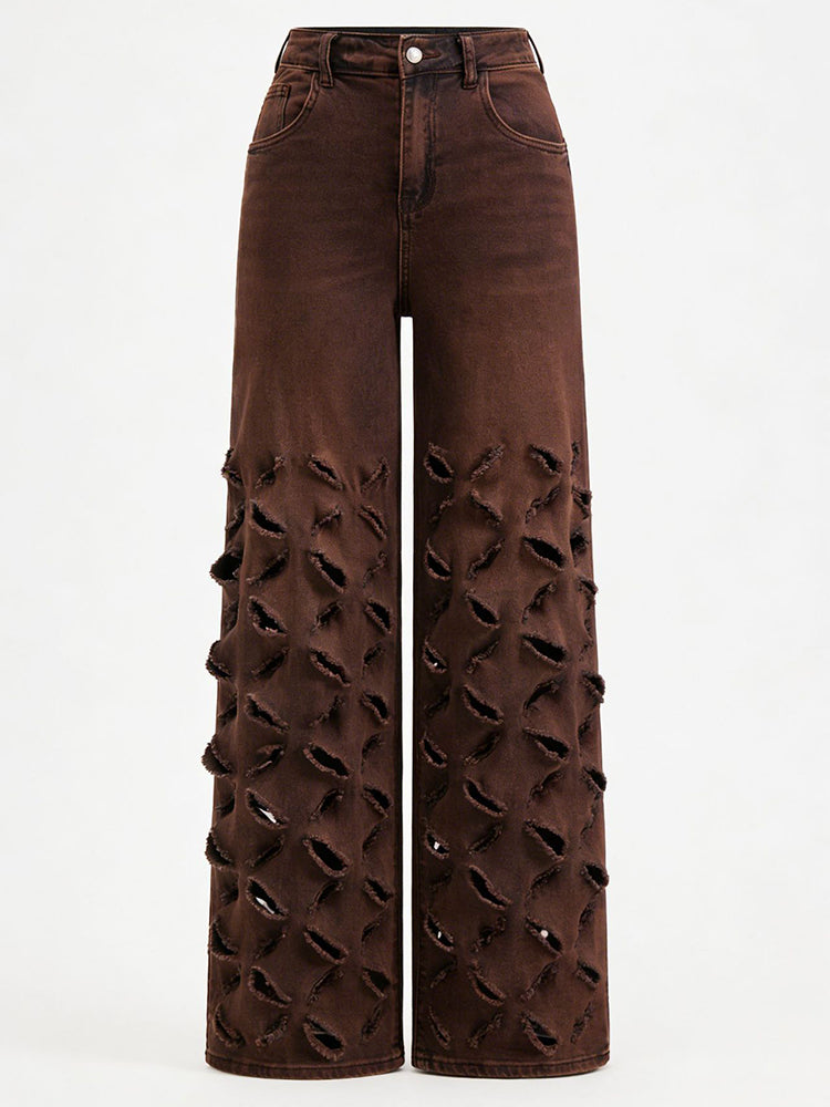 Women’s Ins Fashion Sexy Ripped Washed Jeans