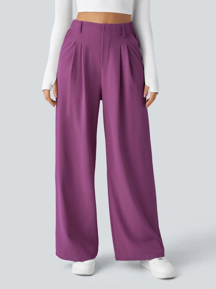 High Waisted Pleated Wide Leg Pants
