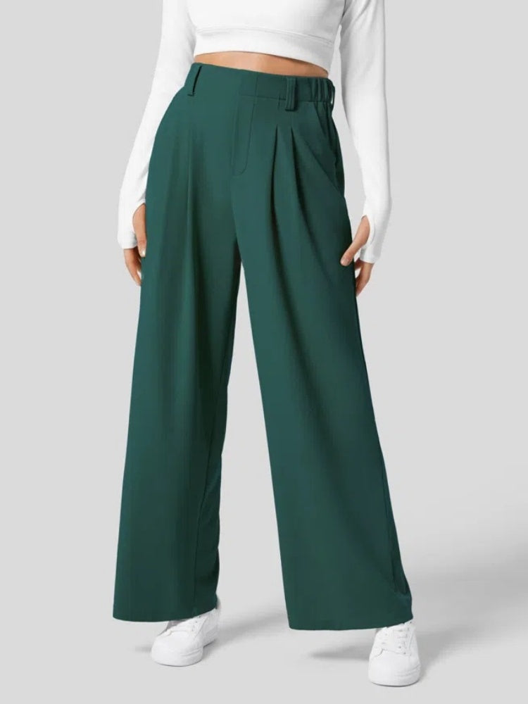 High Waisted Pleated Wide Leg Pants