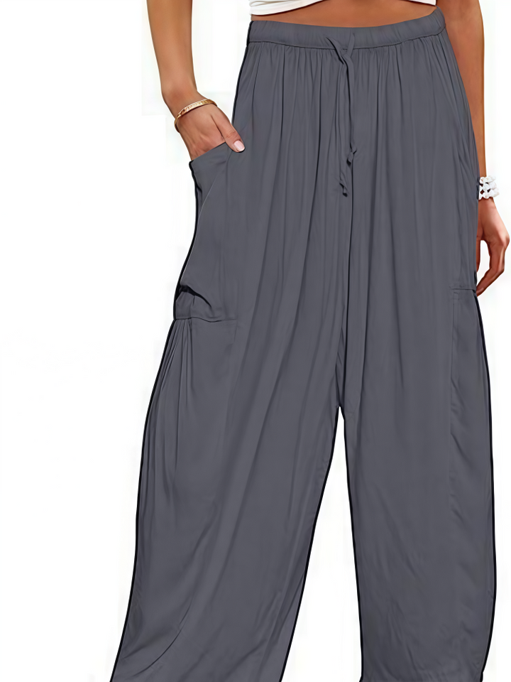 Casual Linen Blend Wide Leg Pants