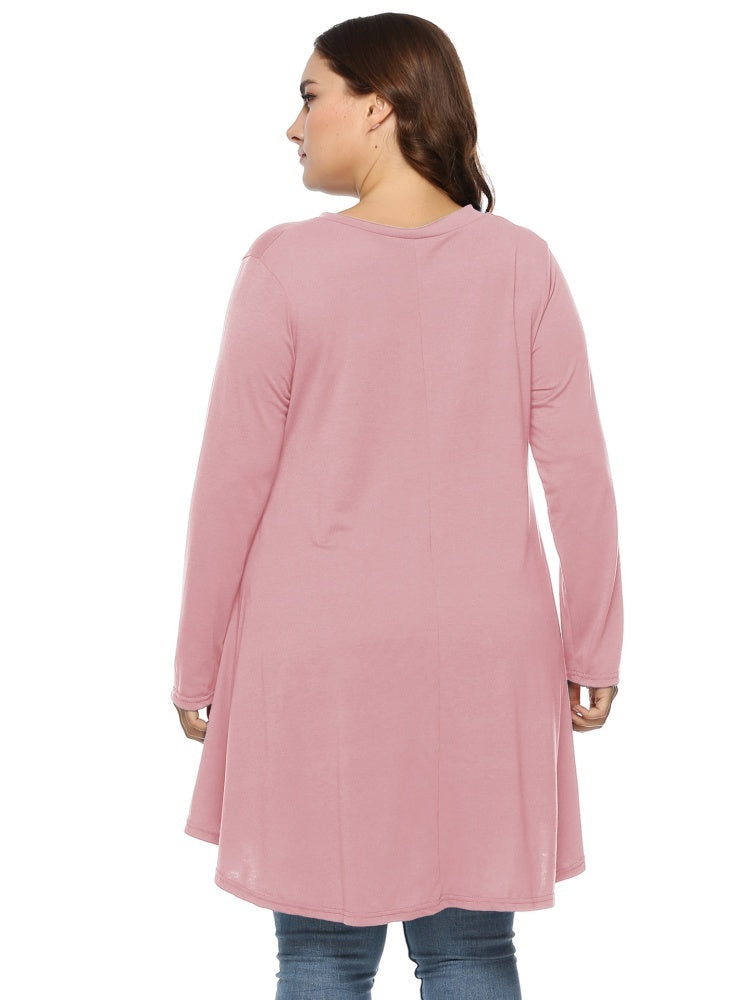 V-neck long-sleeve dress