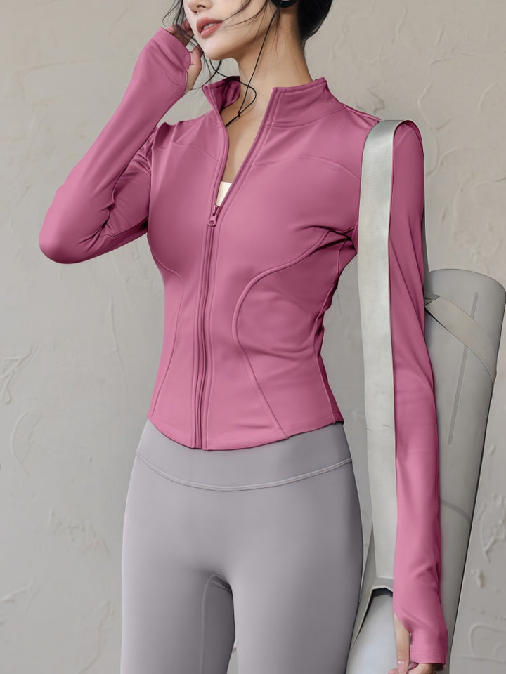 Fitted Zip-Up Athletic Jacket
